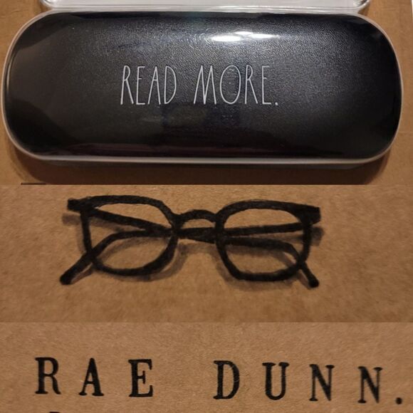 NEW Rae Dunn READ MORE black reading glasses protective case LIBRARIAN BOOKS - Picture 1 of 2